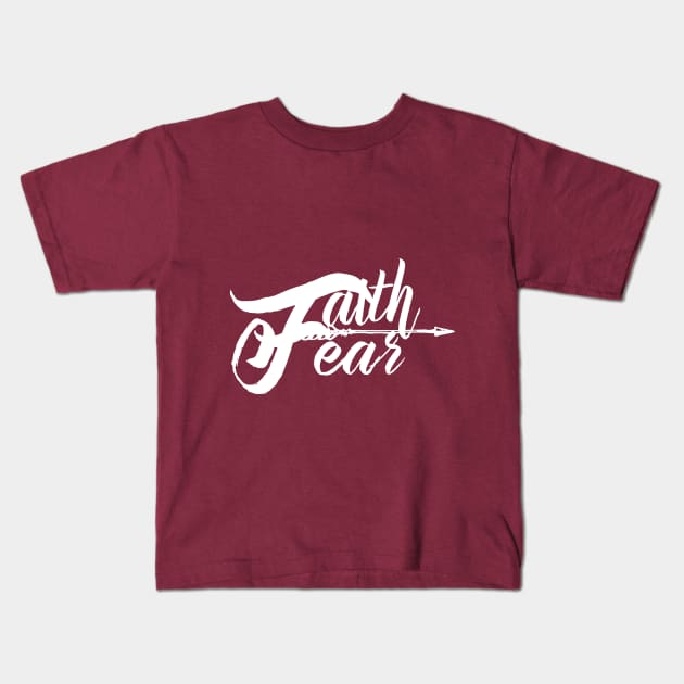 Faith Over Fear Christian Arrow Design Gifts Kids T-Shirt by BeLightDesigns